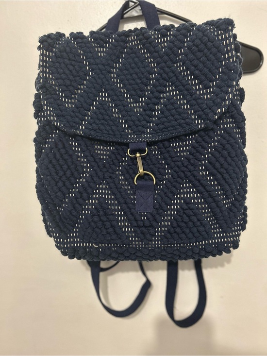 Handbags - Panache Apparel Navy Diamond Pattern quilted Backpack
